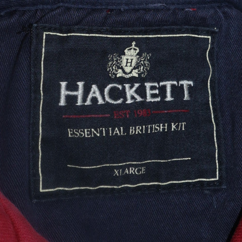 Hackett Men Red Full Zip Sweatshirt XL Cotton Embroidered Logo