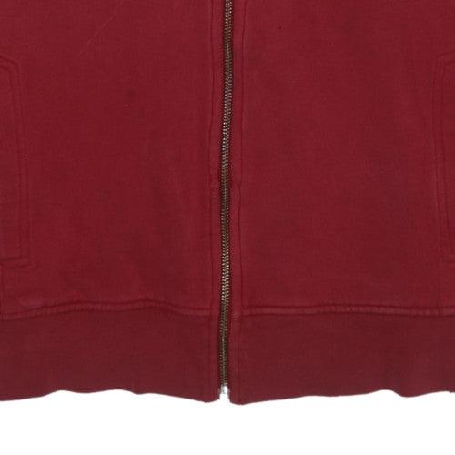 Hackett Men Red Full Zip Sweatshirt XL Cotton Embroidered Logo