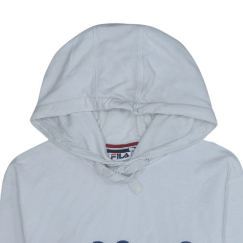 FILA Mens White XS Pullover Hoodie Logo Graphic Fleece