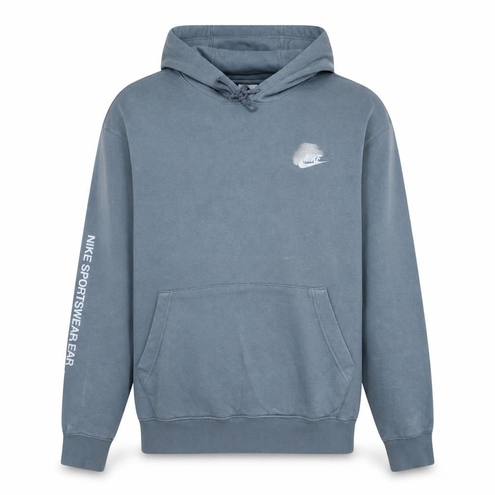Front view of Nike Men's Grey Pullover Hoodie L Logo Graphic Sportswear