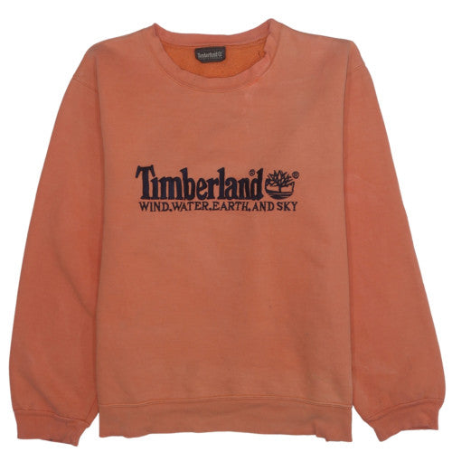 Timberland Men's Orange Crew Neck Fleece Sweatshirt M