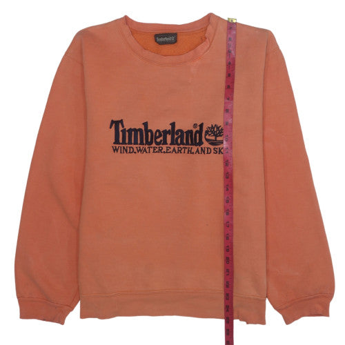 Timberland Men's Orange Crew Neck Fleece Sweatshirt M