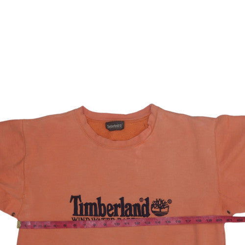 Timberland Men's Orange Crew Neck Fleece Sweatshirt M