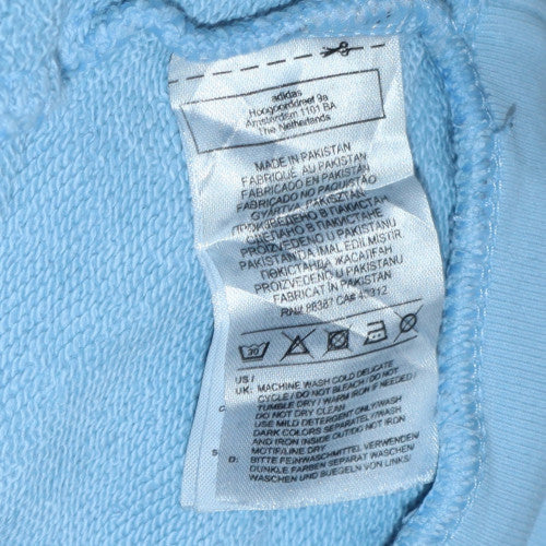 Adidas Mens Blue XS Pullover Hoodie with Logo Pocket Casual