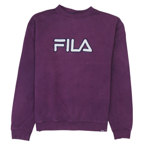 FILA Men's Purple Crew Neck Logo Sweatshirt Size M Regular Fit