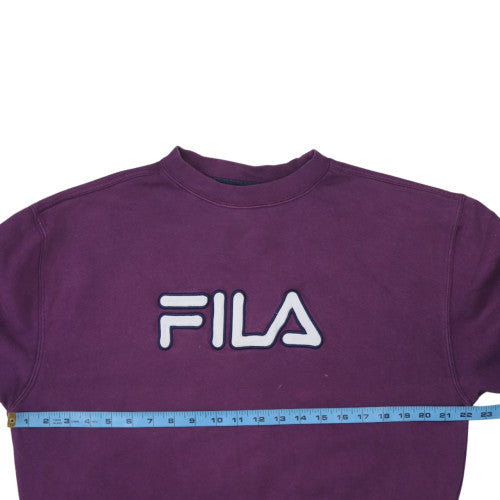 FILA Men's Purple Crew Neck Logo Sweatshirt Size M Regular Fit