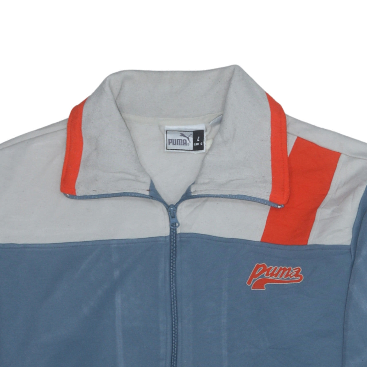 Puma Men's Blue Full Zip Retro Sports Sweatshirt Size L