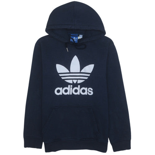 Adidas Men's Blue Pullover Hoodie L Regular Fit Logo Sportswear