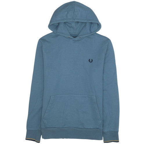 Fred Perry Men's Blue Pullover Hoodie L Regular Fit Cotton