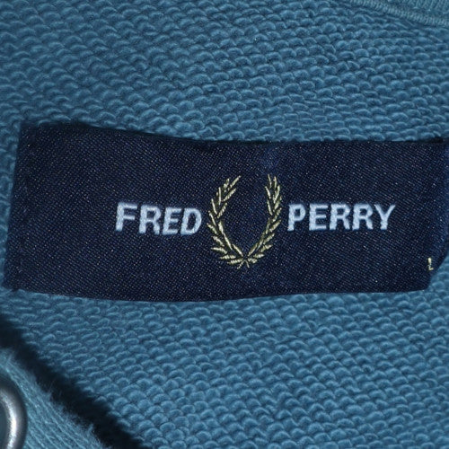 Fred Perry Men's Blue Pullover Hoodie L Regular Fit Cotton
