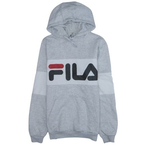 Fila Men's Grey XS Pullover Hoodie with Logo - Regular Fit