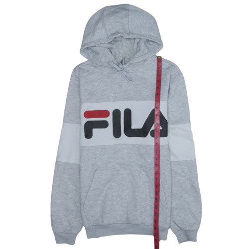 Fila Men's Grey XS Pullover Hoodie with Logo - Regular Fit