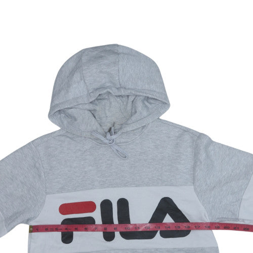 Fila Men's Grey XS Pullover Hoodie with Logo - Regular Fit