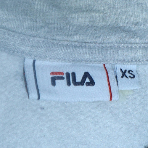 Fila Men's Grey XS Pullover Hoodie with Logo - Regular Fit