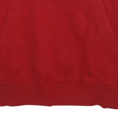 Nike Men's Red Pullover Hoodie Size S Fleece Logo Sweatshirt