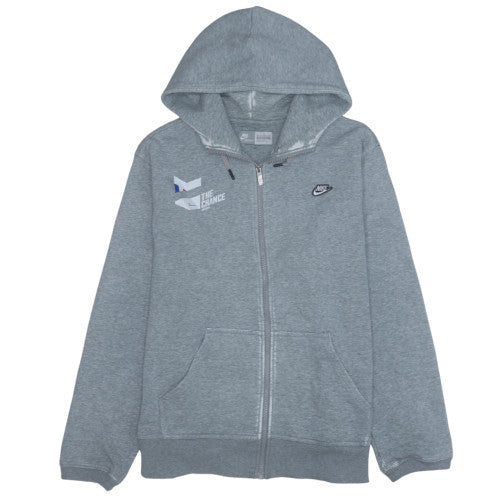 Nike Men's Grey XL Full Zip Fleece Hoodie Sportswear
