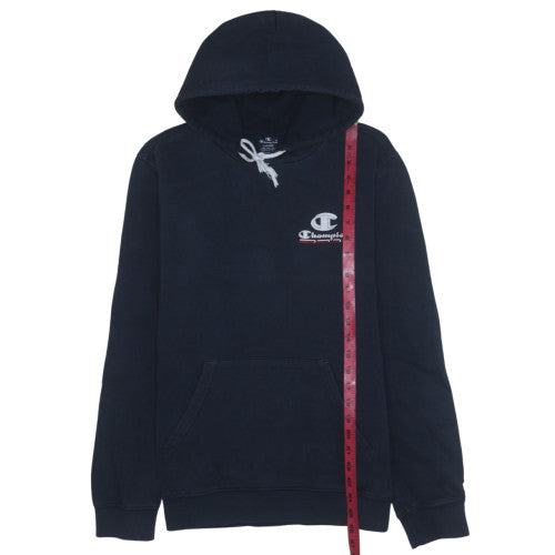 Champion Men's Blue Pullover Hoodie Large Fleece Logo Sportswear