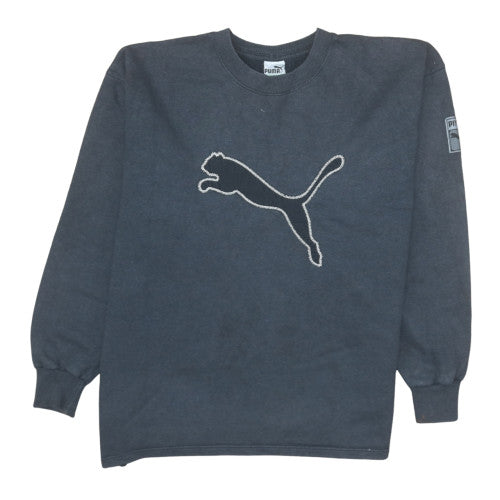 Puma Men’s Black Pullover Fleece Sweatshirt M Vintage Logo Crew