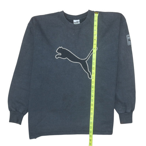 Puma Men’s Black Pullover Fleece Sweatshirt M Vintage Logo Crew