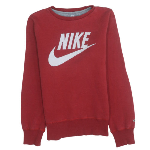Nike Men's Red XS Pullover Crew Neck Logo Sweatshirt