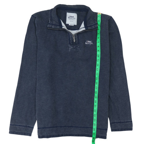 Weird Fish Men's Blue Medium 1/4 Zip Cotton Sweatshirt