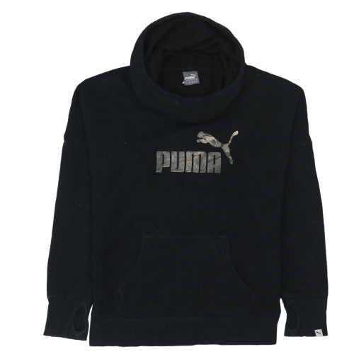 Puma Men's Black Pullover Hoodie High Neck Fleece M Regular Fit