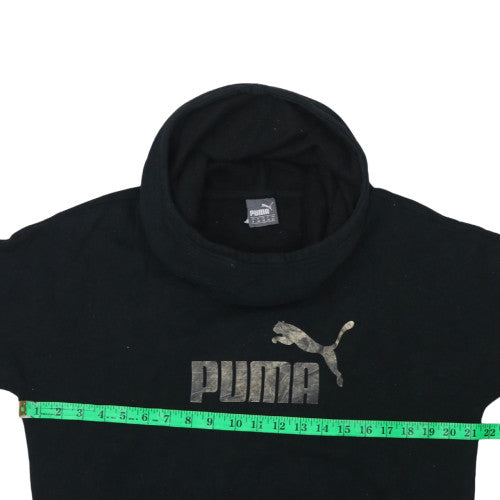 Puma Men's Black Pullover Hoodie High Neck Fleece M Regular Fit