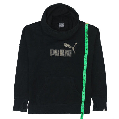 Puma Men's Black Pullover Hoodie High Neck Fleece M Regular Fit