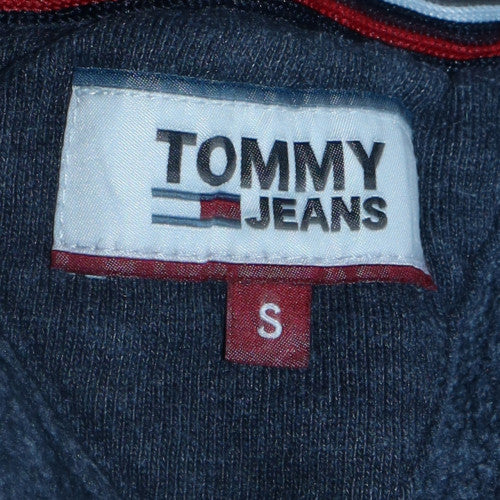 Tommy Jeans Men's Blue Small 1/4 Zip Pullover Hoodie