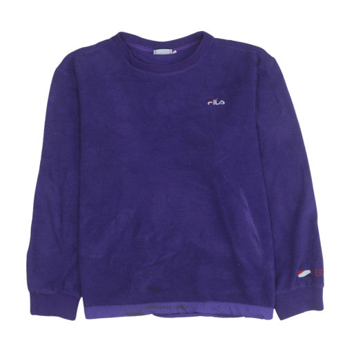 Fila Men's Purple Crew Neck Fleece Sweatshirt M Logo Casual