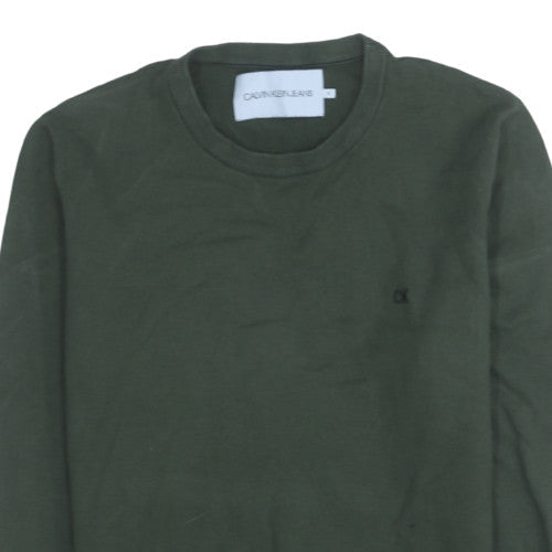 Calvin Klein Jeans Men's Green Small Pullover Sweatshirt