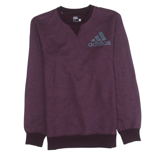 Adidas Mens Purple Crew Neck Sweatshirt M Climalite Pullover
