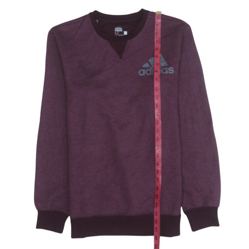 Adidas Mens Purple Crew Neck Sweatshirt M Climalite Pullover