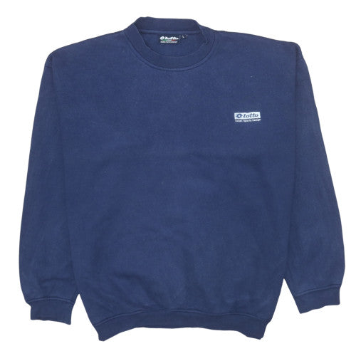 Lotto Men's Blue Crew Neck Pullover Sweatshirt Size L Vintage Sportswear
