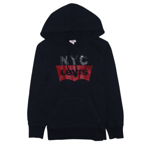 Levi's Men's Black NYC Rhinestone Logo Pullover Hoodie Size S