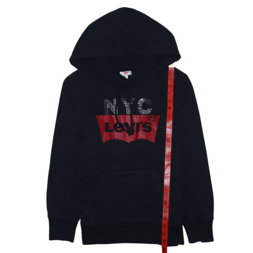Levi's Men's Black NYC Rhinestone Logo Pullover Hoodie Size S