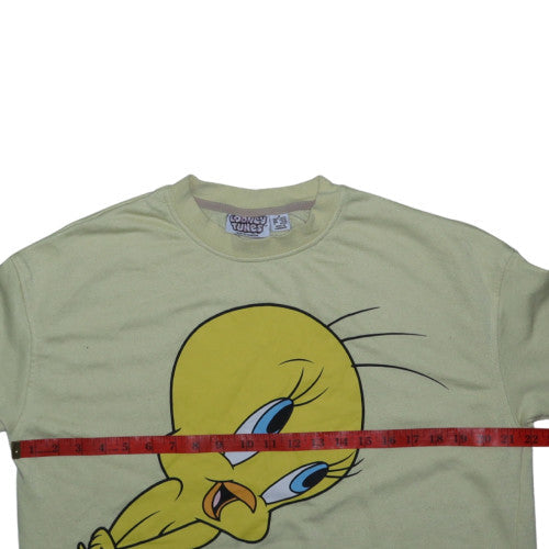 Looney Tunes Women's Beige Tweety Pie Pullover Sweatshirt Medium