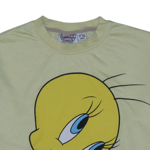 Looney Tunes Women's Beige Tweety Pie Pullover Sweatshirt Medium