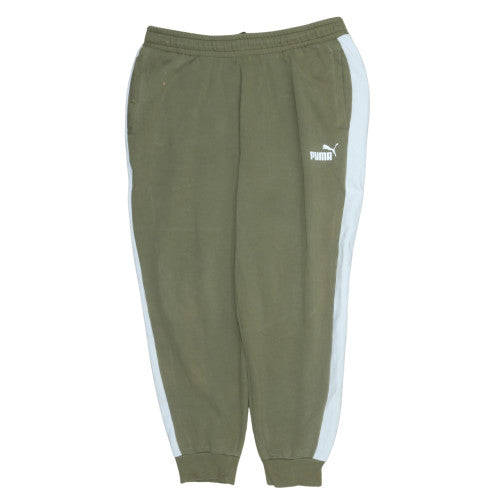 Puma Men's Green XL Jogger Sweatpants with Side Stripe