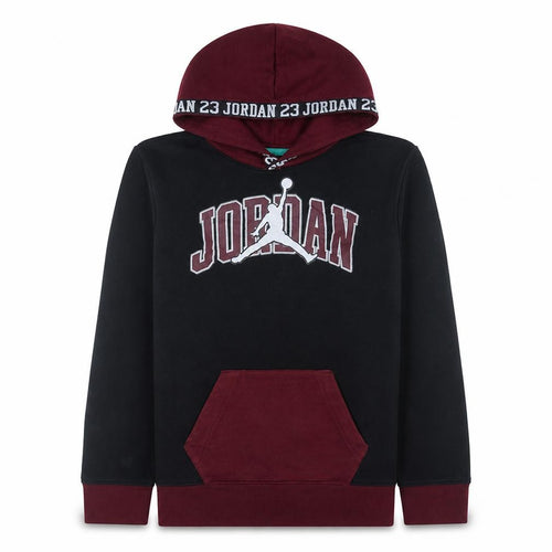 Jordan Boys Black & Burgundy Pullover Hoodie 12-13 Years Fleece Lined
