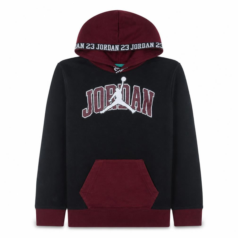 Jordan Boys Black & Burgundy Pullover Hoodie 12-13 Years Fleece Lined