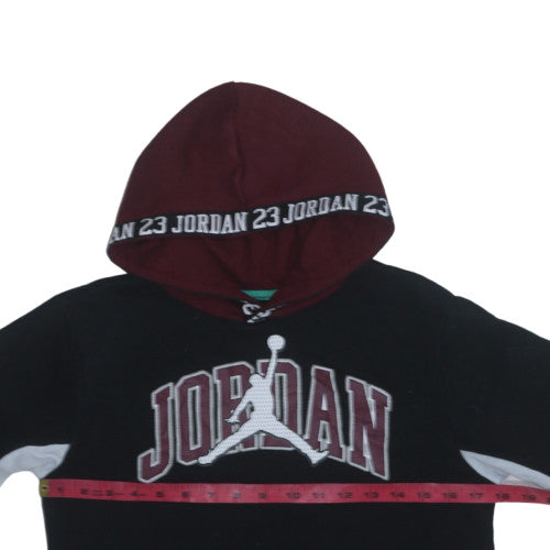 Jordan Boys Black & Burgundy Pullover Hoodie 12-13 Years Fleece Lined