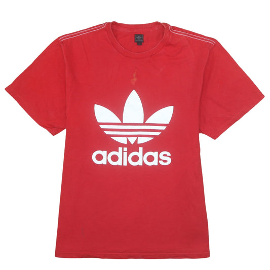 Adidas Men's Red Cotton Trefoil Logo Short Sleeve T-Shirt Size L