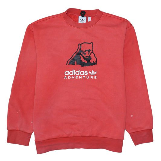Adidas Mens Red Adventure Logo Pullover Sweatshirt M