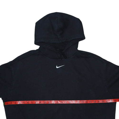Nike Womens Black Pullover Hoodie L Cotton Blend Logo Casual