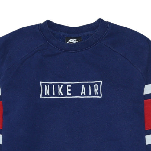 Nike Boys Blue XL Crew Neck Pullover Sweatshirt with Logo Detail