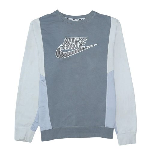 Nike Women's Grey Colourblock Pullover Sweatshirt M