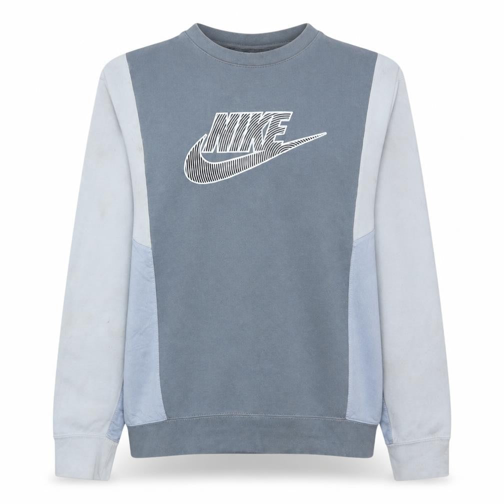 Front view of Nike Women's Grey Colourblock Pullover Sweatshirt M