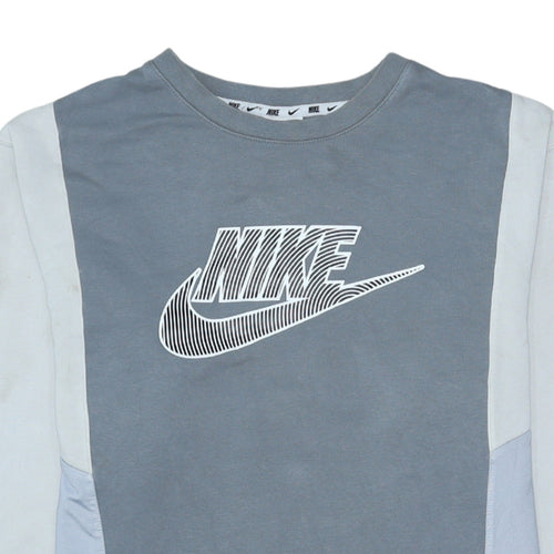 Nike Women's Grey Colourblock Pullover Sweatshirt M