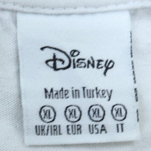 Primark Disney Women's White Sequin Mickey Cotton T-Shirt XL